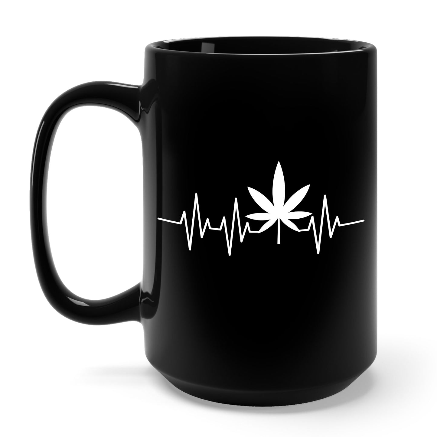 Funny Weed Cannabis Marijuana Leaf Heartbeat Stoner Tie Dye Coffee Mug For Men Women