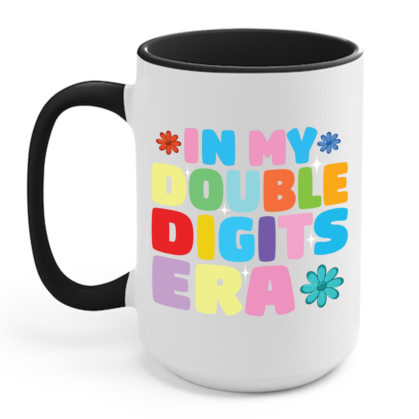 Funny In My Double Digits Era Retro 10 Year Old 10th Birthday Girl Coffee Mug For Men Women Kids