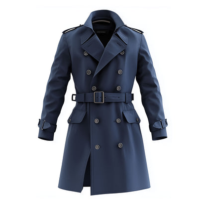 Mens Mini Trench Coat Knee Length Trench Coats Single Breasted Jacket Storm Flap Lepal Collar Multipockets Water Resistant Jackets For Men