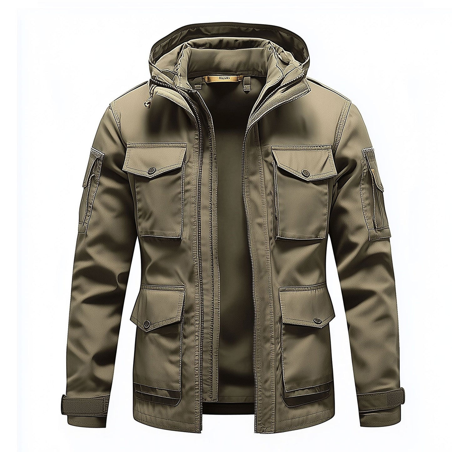 Mens Field Jacket Classic M-65 Field Jackets Military Hip-Length Large Exterior Pockets Hooded Outdoor Durable Materials Nylon Winter Jacket