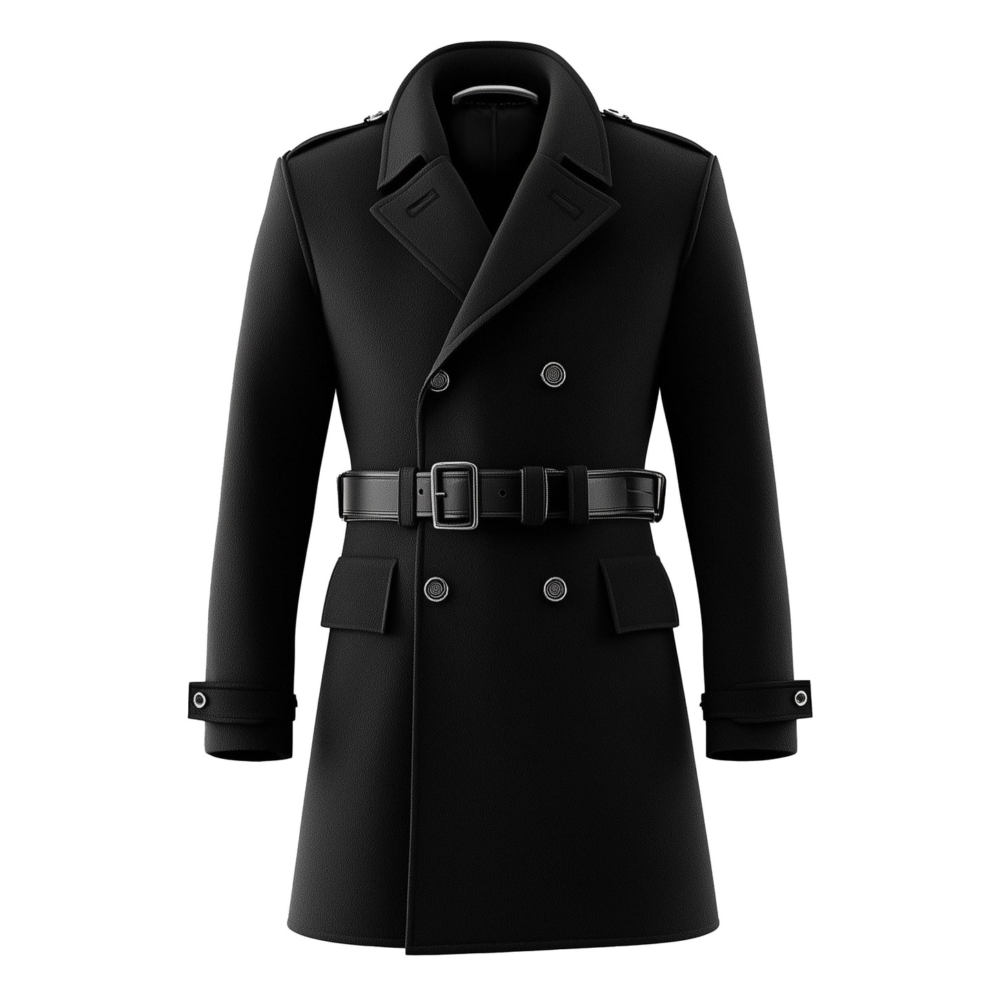 Mens Mini Trench Coat Knee Length Trench Coats Double Breasted Black Jacket Storm Flap Lepal Collar Multipockets Water Resistant Jackets For Men