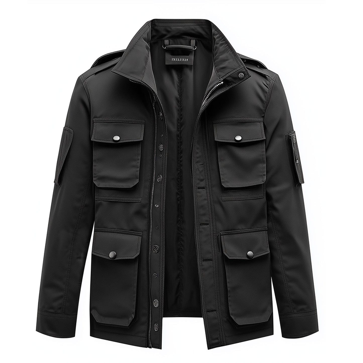 Mens Field Jacket Classic M-65 Field Jackets Military Black Hip-Length Large Exterior Pockets Hooded Outdoor Durable Materials Nylon Winter Jacket