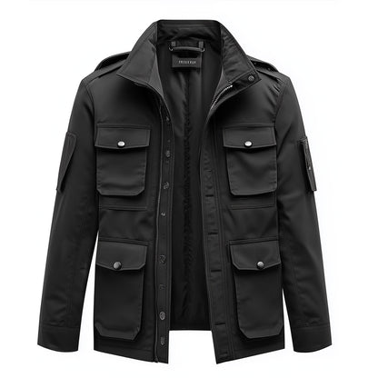 Mens Field Jacket Classic M-65 Field Jackets Military Black Hip-Length Large Exterior Pockets Hooded Outdoor Durable Materials Nylon Winter Jacket