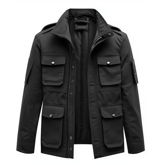Mens Field Jacket Classic M-65 Field Jackets Military Black Hip-Length Large Exterior Pockets Hooded Outdoor Durable Materials Nylon Winter Jacket