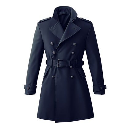 Mens Mini Trench Coat Knee Length Long Trench Coats Double Breasted Jacket Storm Flap Lepal Collar Multipockets Water Resistant Jackets For Men