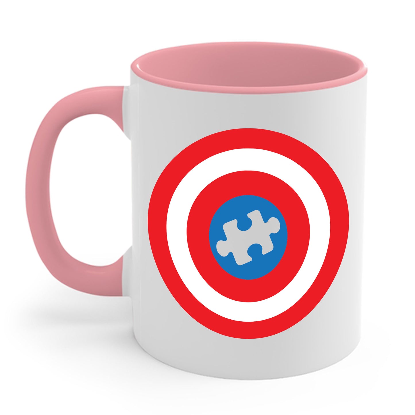 Captain Autism Awareness Superhero Puzzle Shield Coffee Mug For Men Women