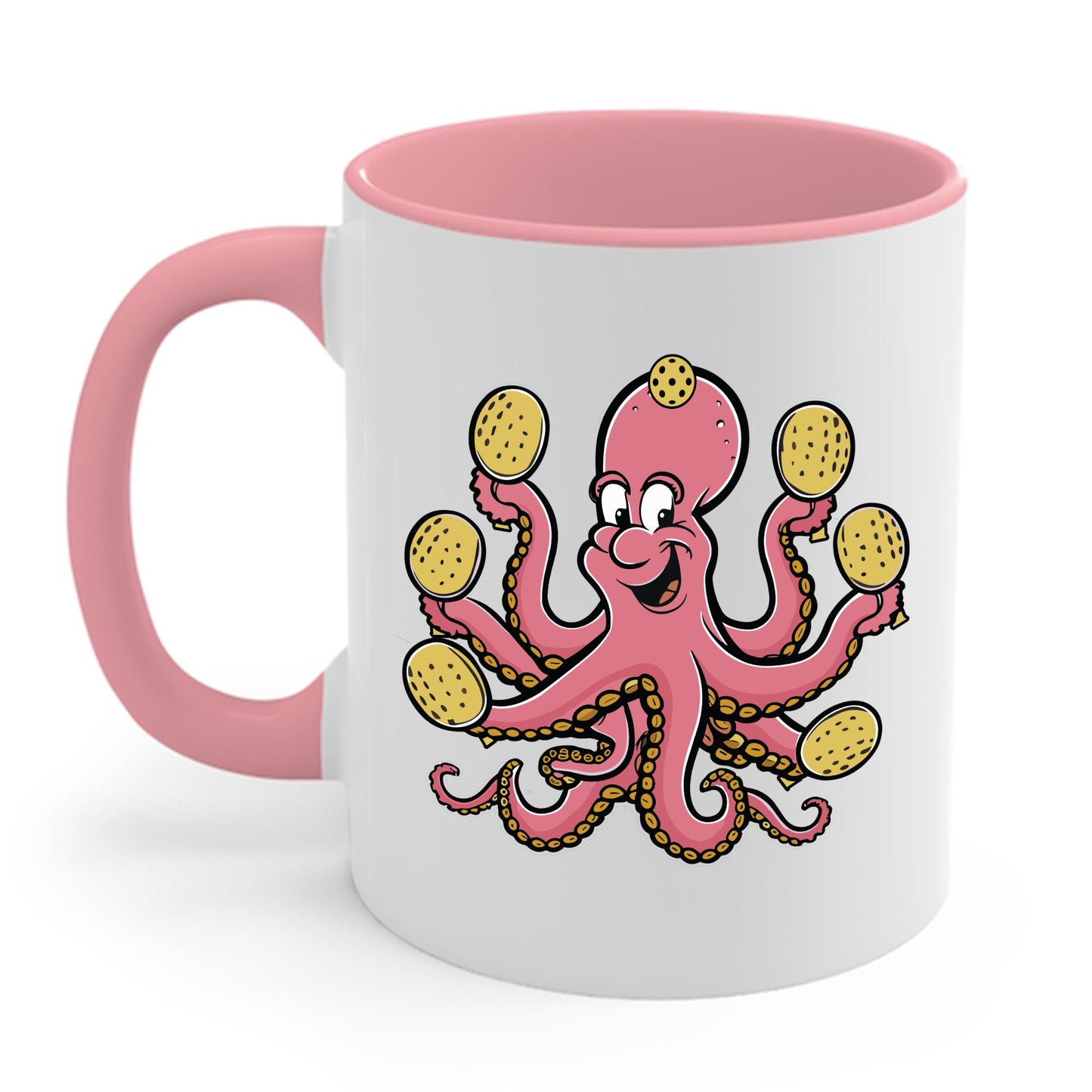 Funny Pickleball Octopus, Cool Pickleball Art For Men Women Paddle Coffee Mug