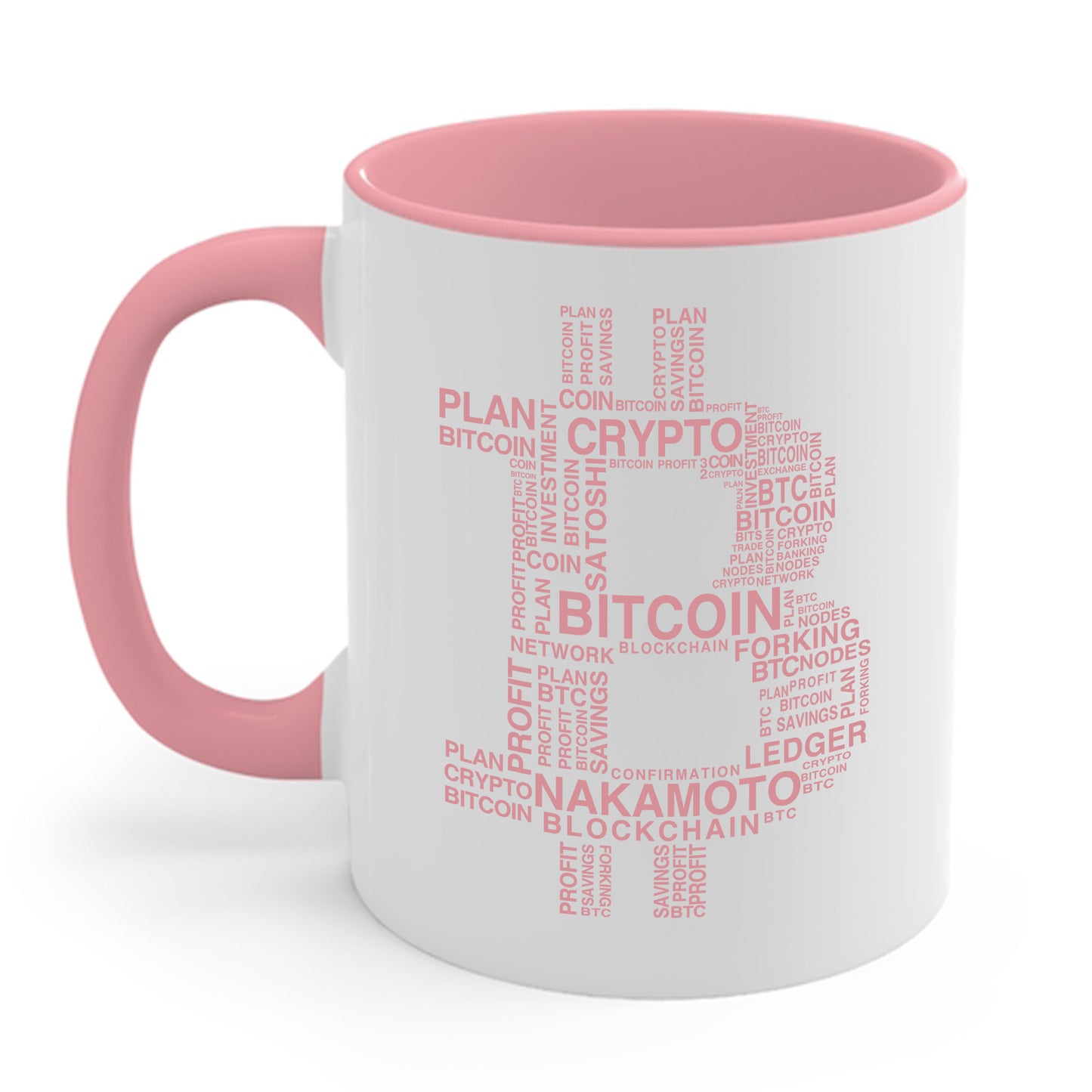 Bitcoin Word Cloud Crypto Blockchain Web 3 Cryptocurrency Coffee Mug For Men Women