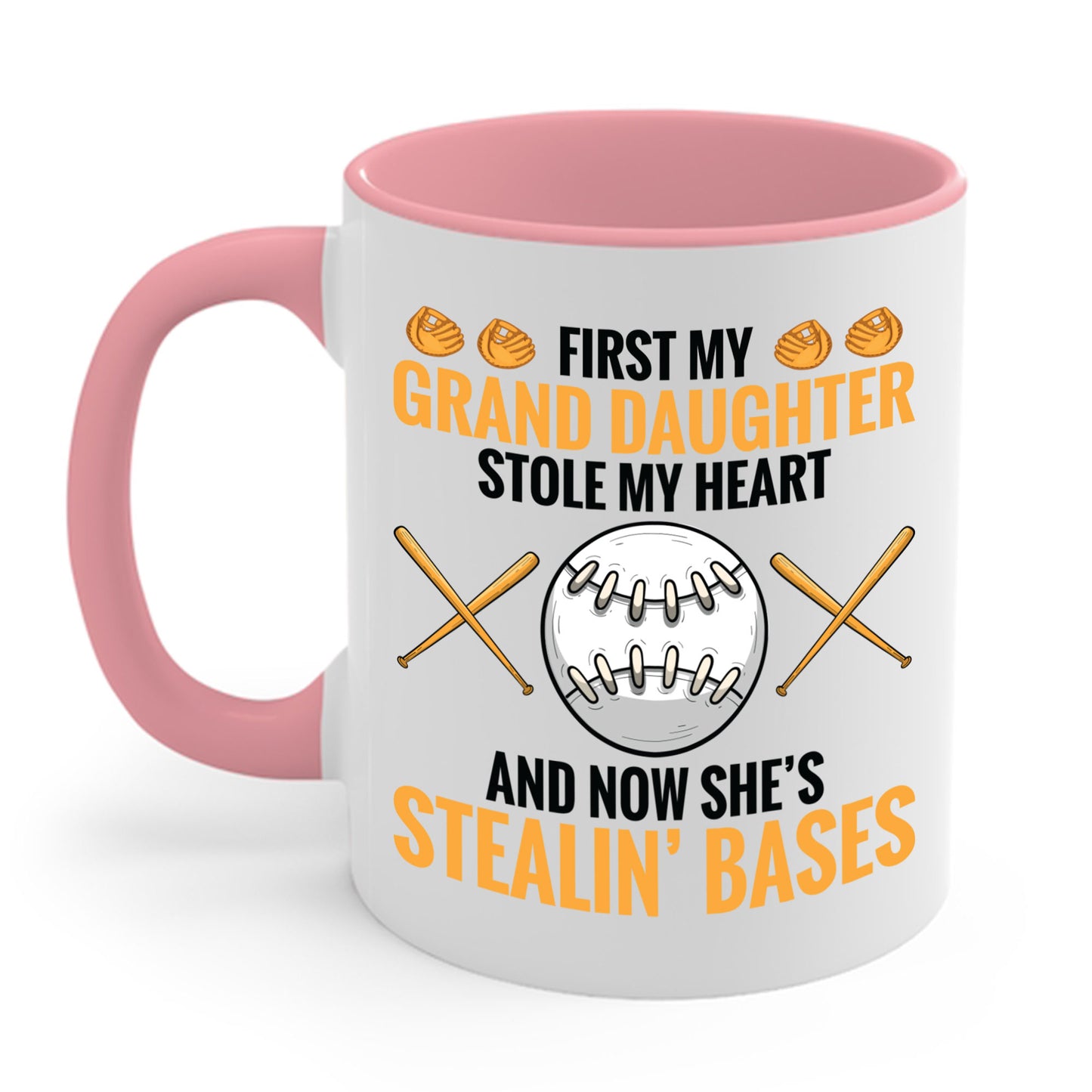 My Granddaughter Plays Softball Baseball Funny Grandparent Coffee Mug For Men Women