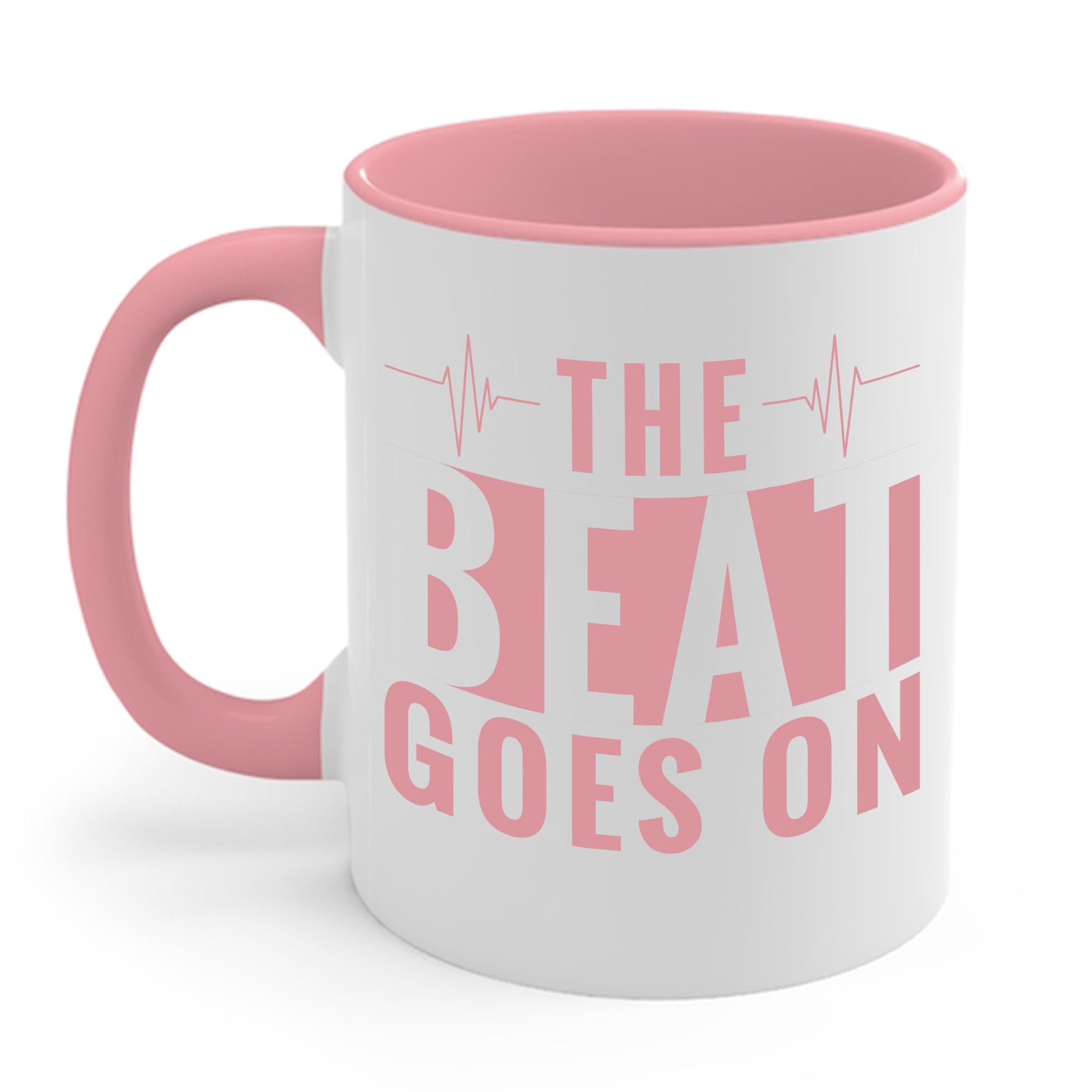 Funny Heartbeat Beat Goes On Heart Disease Awareness Coffee Mug For Men Women