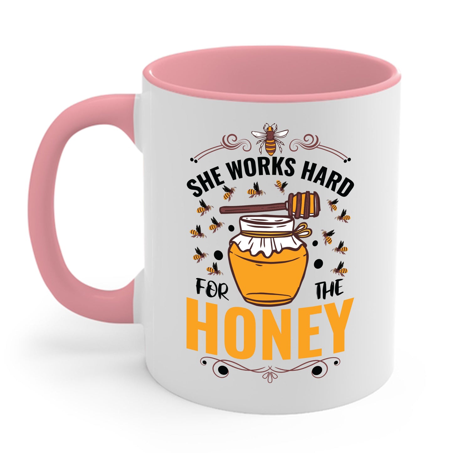 Hive Honeybee Quote She Works Hard For The Honey Bee Saying Coffee Mug For Men Women Beekeeper