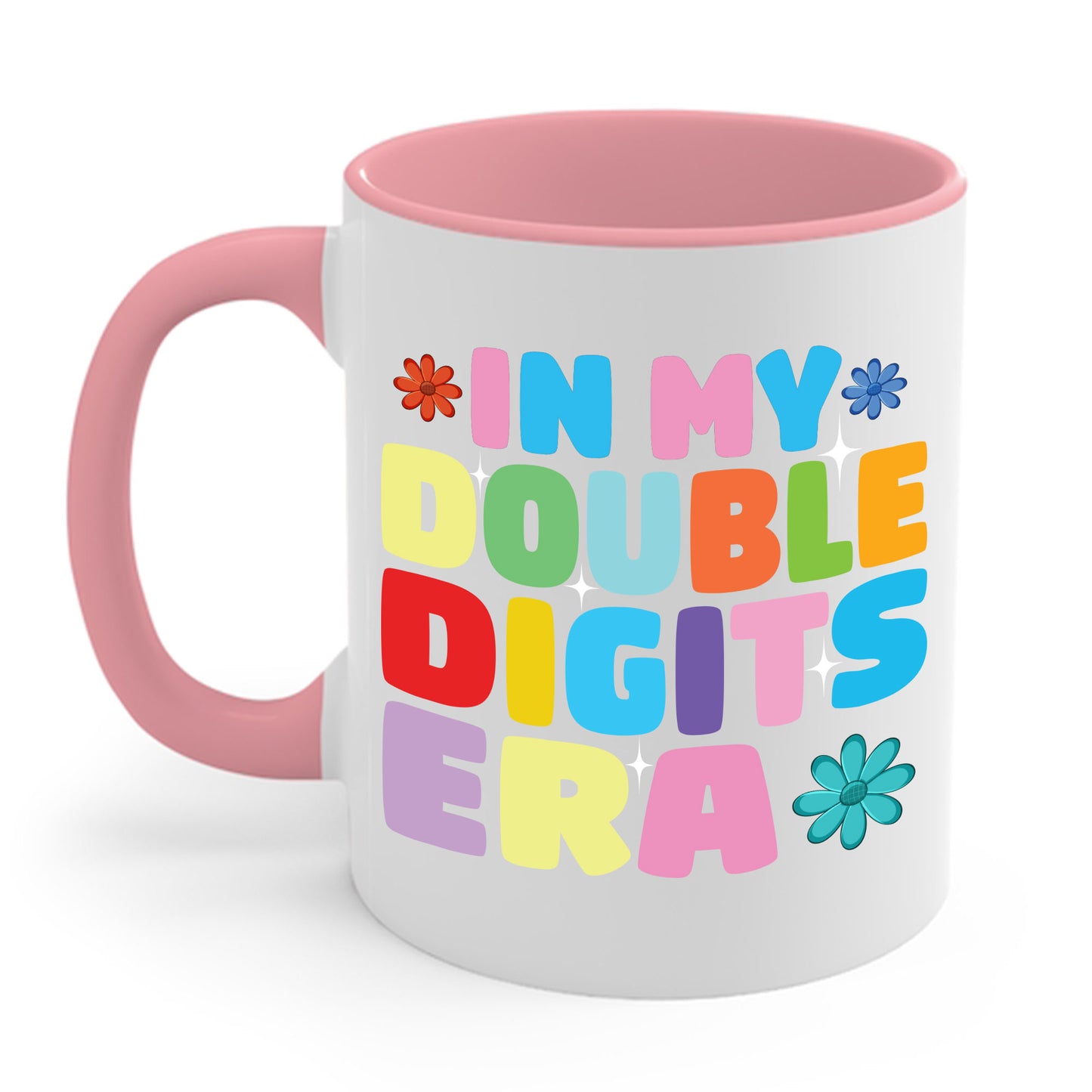 Funny In My Double Digits Era Retro 10 Year Old 10th Birthday Girl Coffee Mug For Men Women Kids