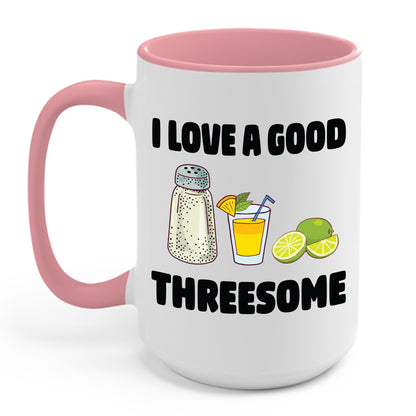 Funny Salt Lime Tequila Threesome Bartender Bar Drink Adult Humour Coffee Mug