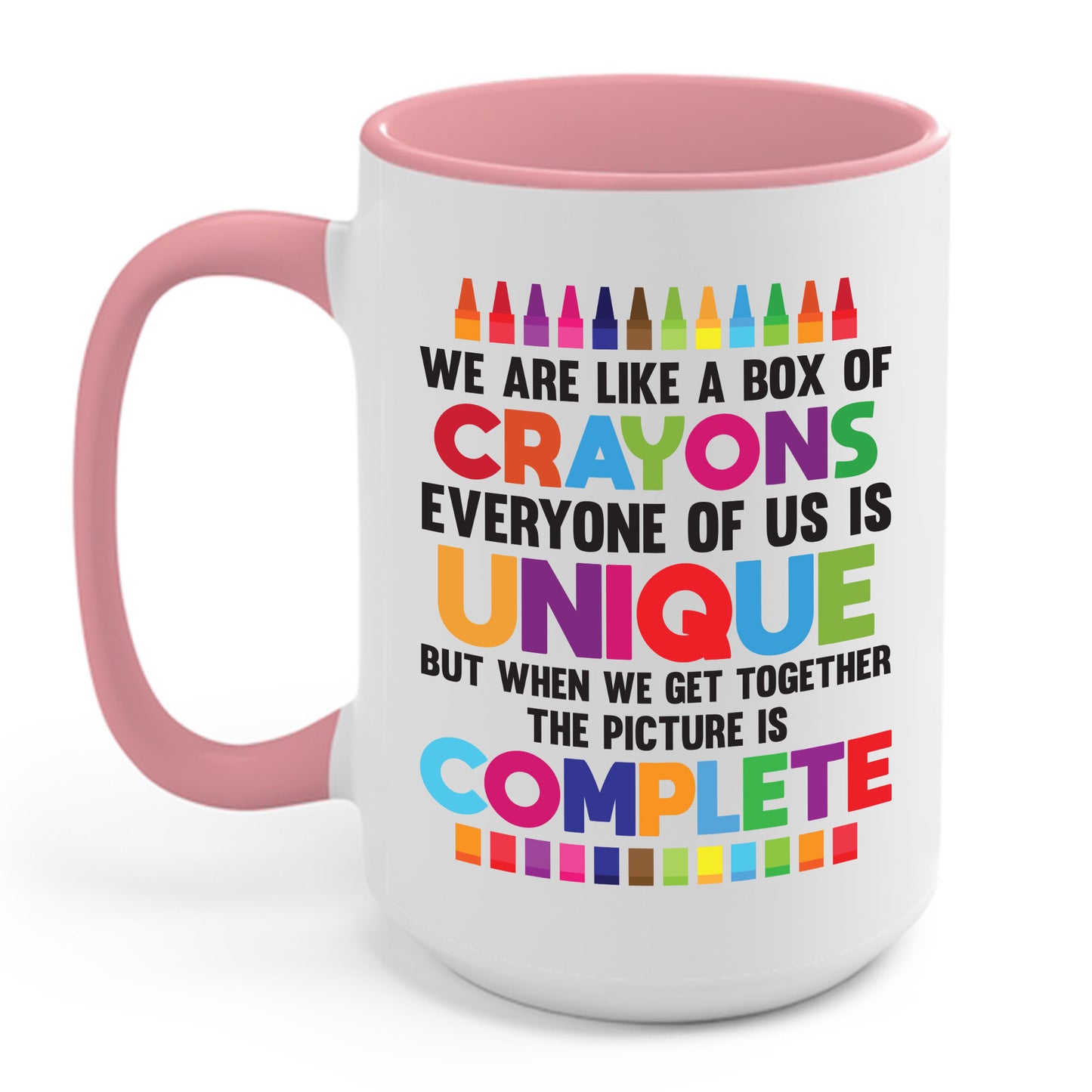 Funny Teacher We Are Like a Box of Crayons Back to School Coffee Mug For Men Women Kids