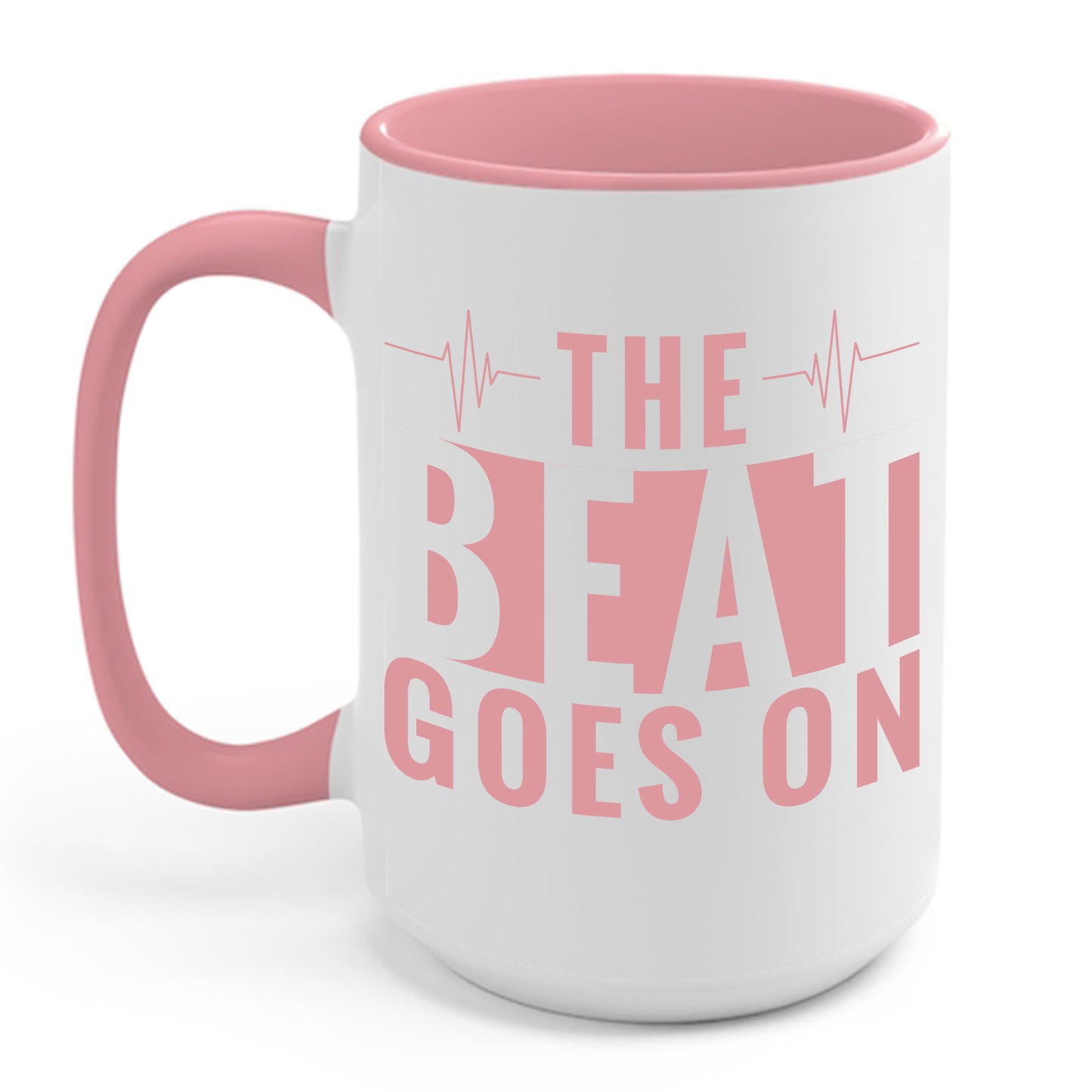 Funny Heartbeat Beat Goes On Heart Disease Awareness Coffee Mug For Men Women