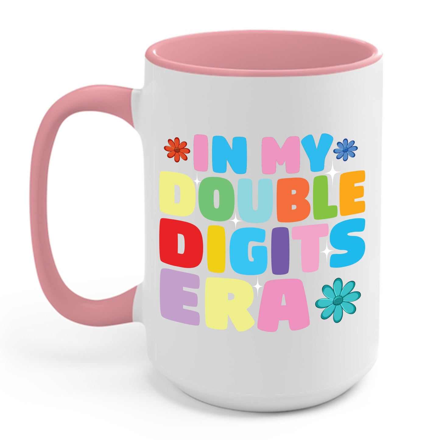 Funny In My Double Digits Era Retro 10 Year Old 10th Birthday Girl Coffee Mug For Men Women Kids