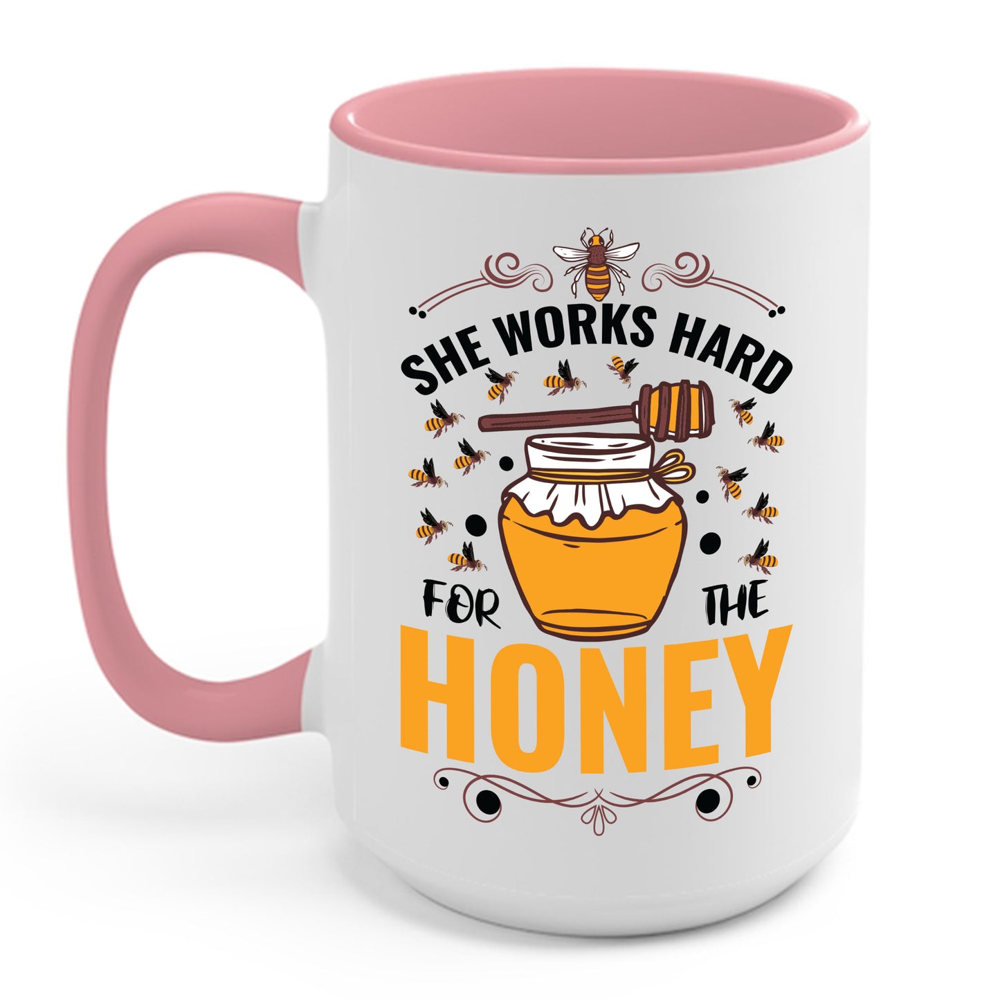 Hive Honeybee Quote She Works Hard For The Honey Bee Saying Coffee Mug For Men Women Beekeeper