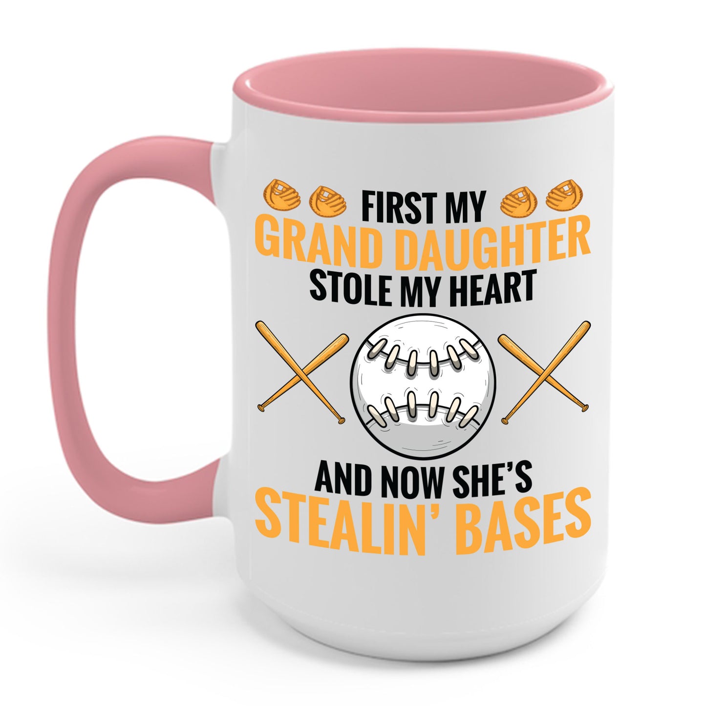 My Granddaughter Plays Softball Baseball Funny Grandparent Coffee Mug For Men Women