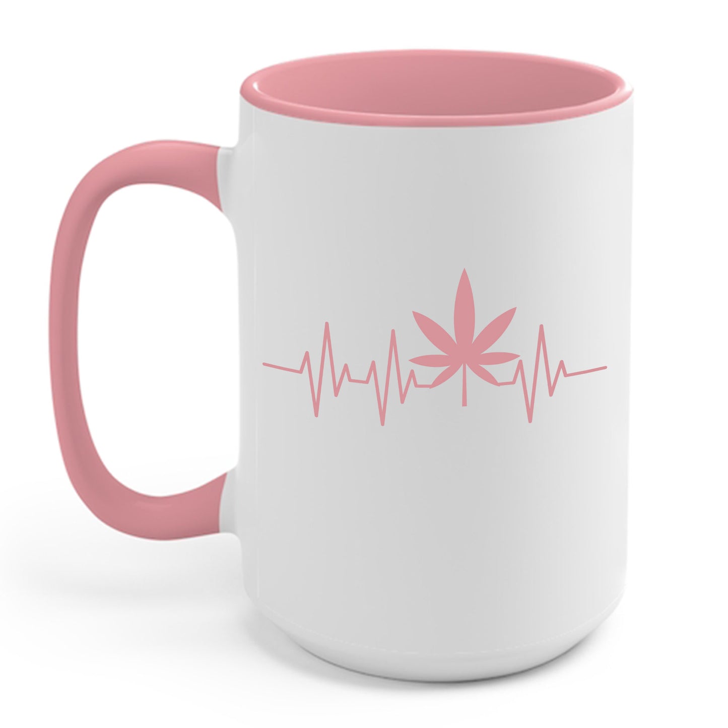 Funny Weed Cannabis Marijuana Leaf Heartbeat Stoner Tie Dye Coffee Mug For Men Women