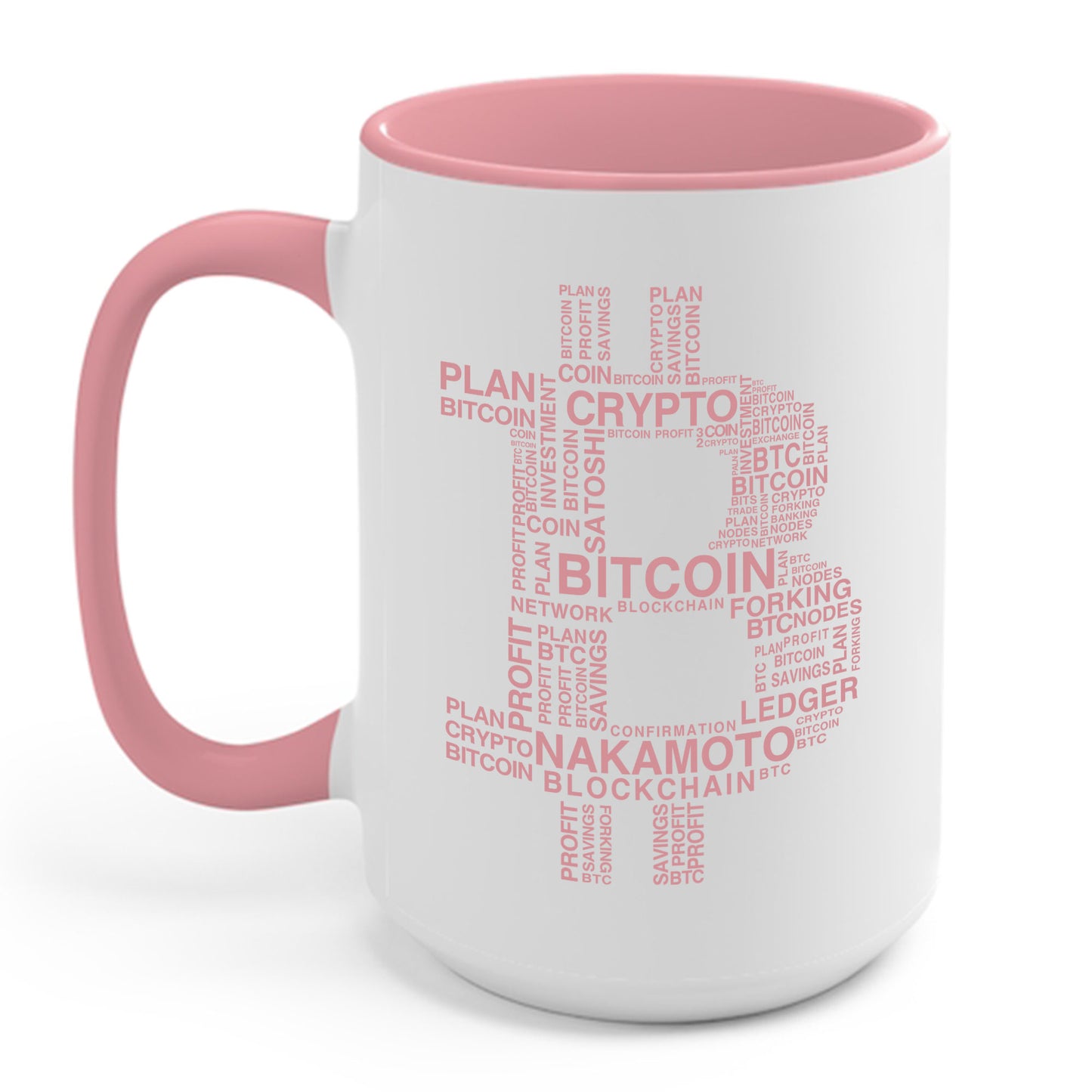 Bitcoin Word Cloud Crypto Blockchain Web 3 Cryptocurrency Coffee Mug For Men Women