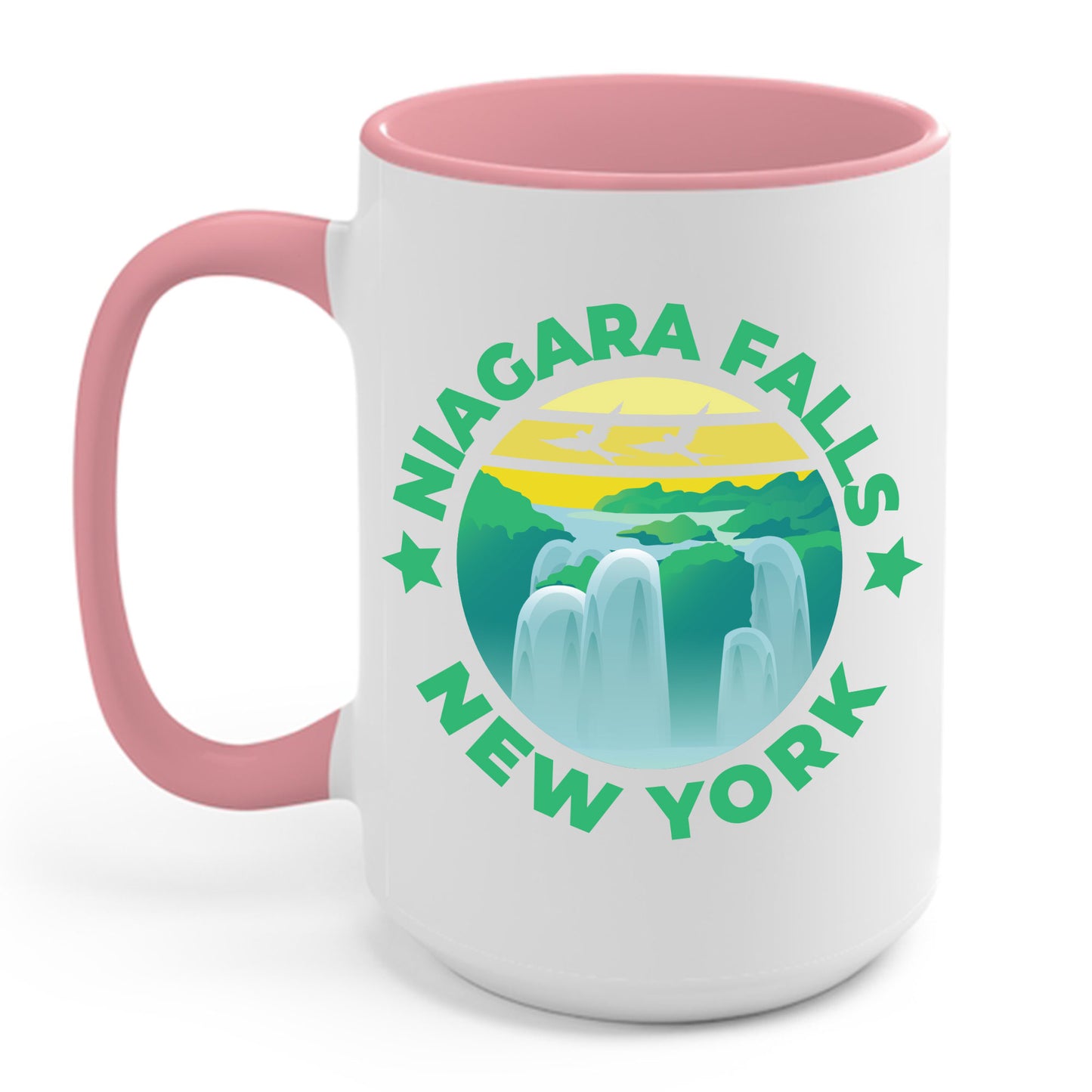 Niagara Falls New York NY Vintage Nautical Waves Coffee Mug For Men Women