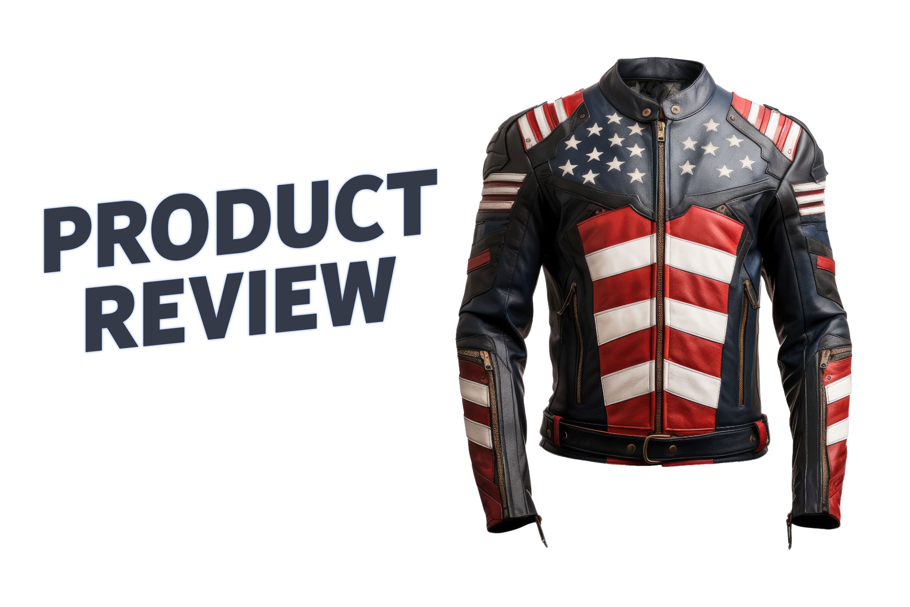 Mens Leather Jacket Inspired by American Flag USA Casual