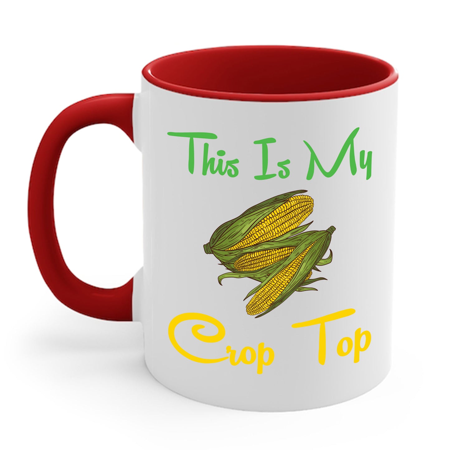 Funny This is my Crop Top Farmer Farming Corn Lover Pun Joke Coffee Mug