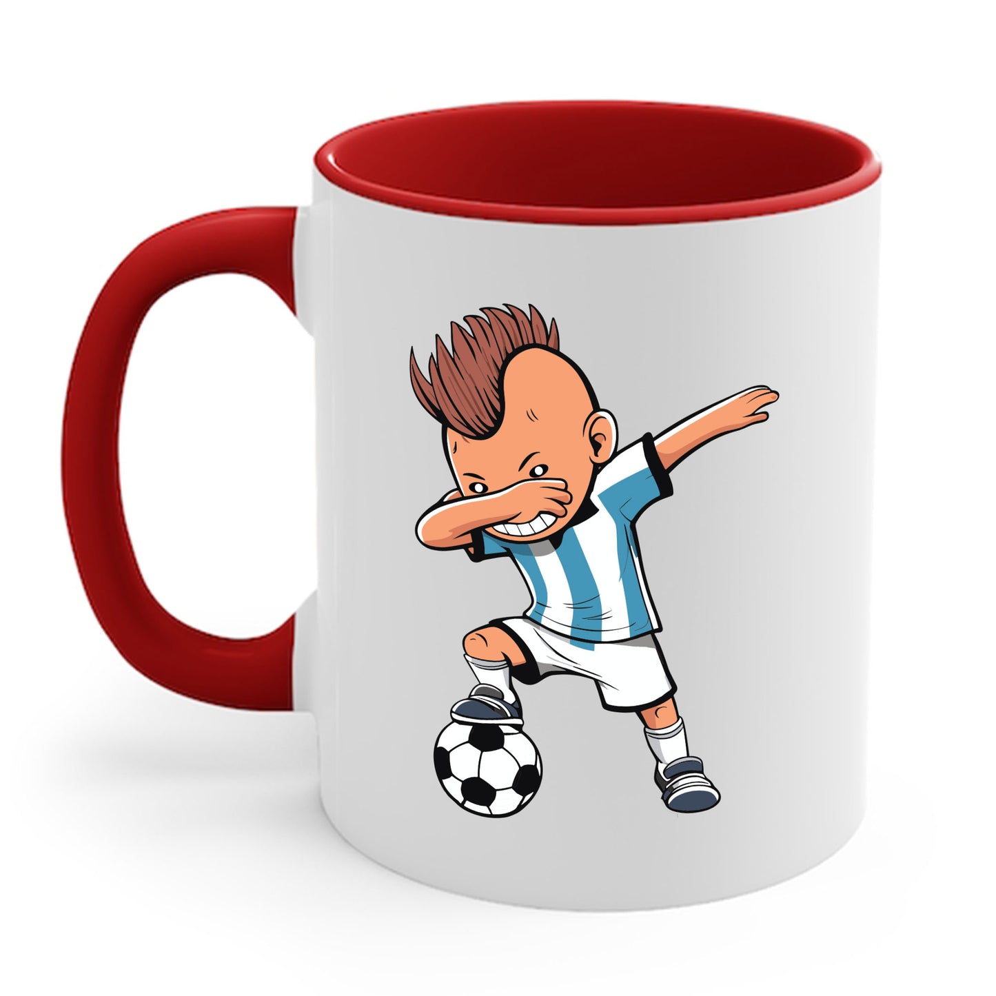 Funny Dabbing Soccer Argentina Jersey Mug, Dab Kids Boys Coffee Mug For Men Women Kids