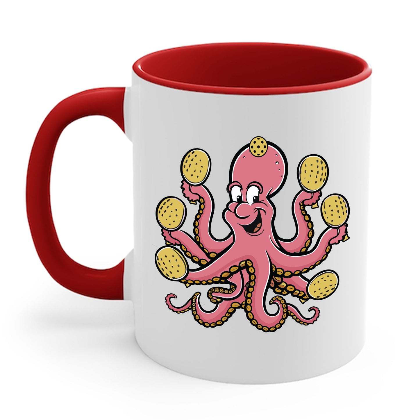 Funny Pickleball Octopus, Cool Pickleball Art For Men Women Paddle Coffee Mug