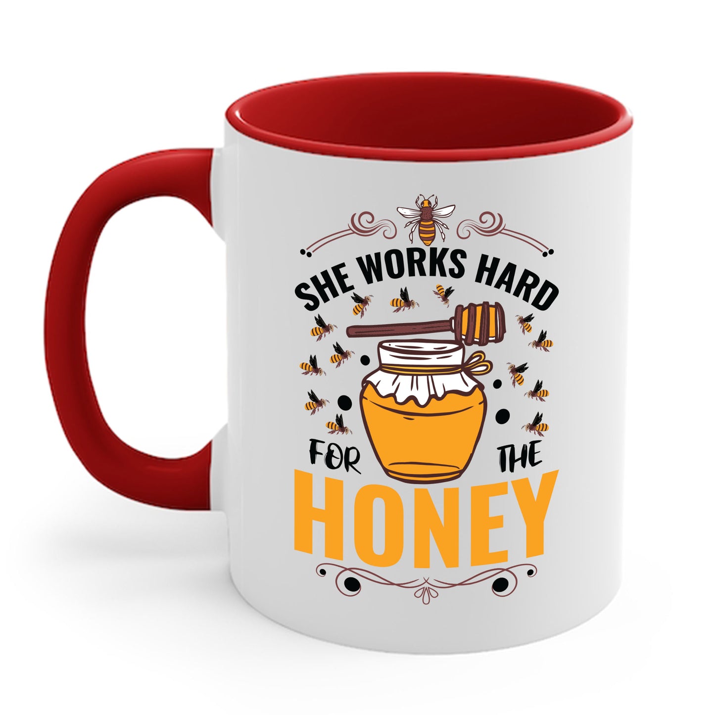 Hive Honeybee Quote She Works Hard For The Honey Bee Saying Coffee Mug For Men Women Beekeeper