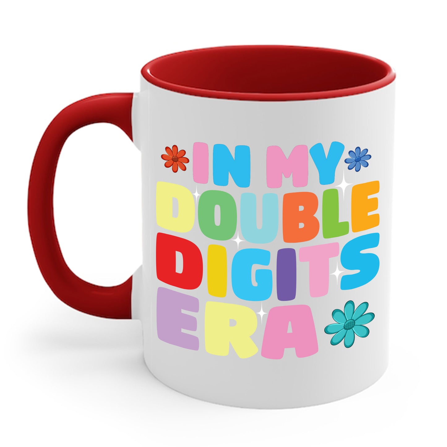 Funny In My Double Digits Era Retro 10 Year Old 10th Birthday Girl Coffee Mug For Men Women Kids