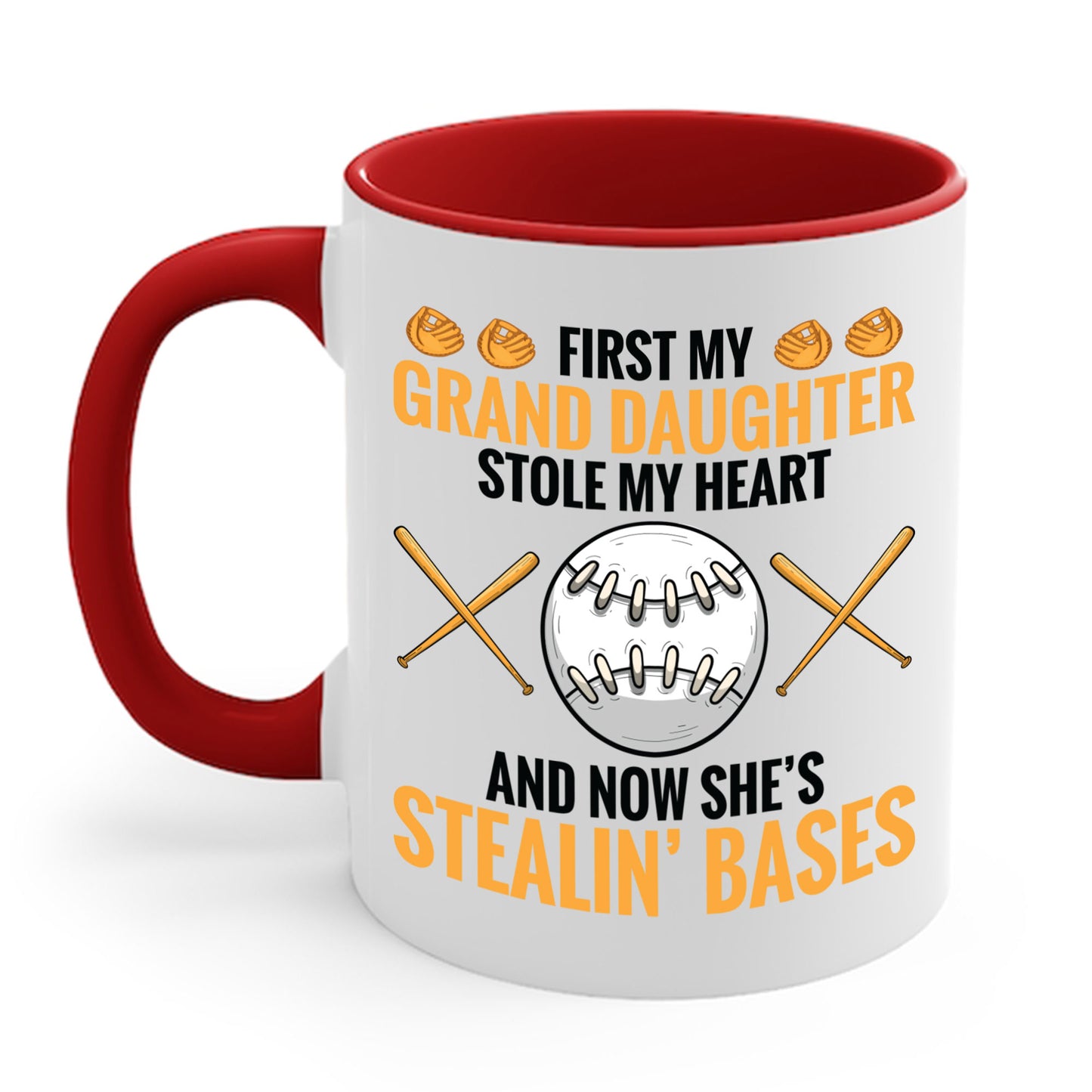 My Granddaughter Plays Softball Baseball Funny Grandparent Coffee Mug For Men Women