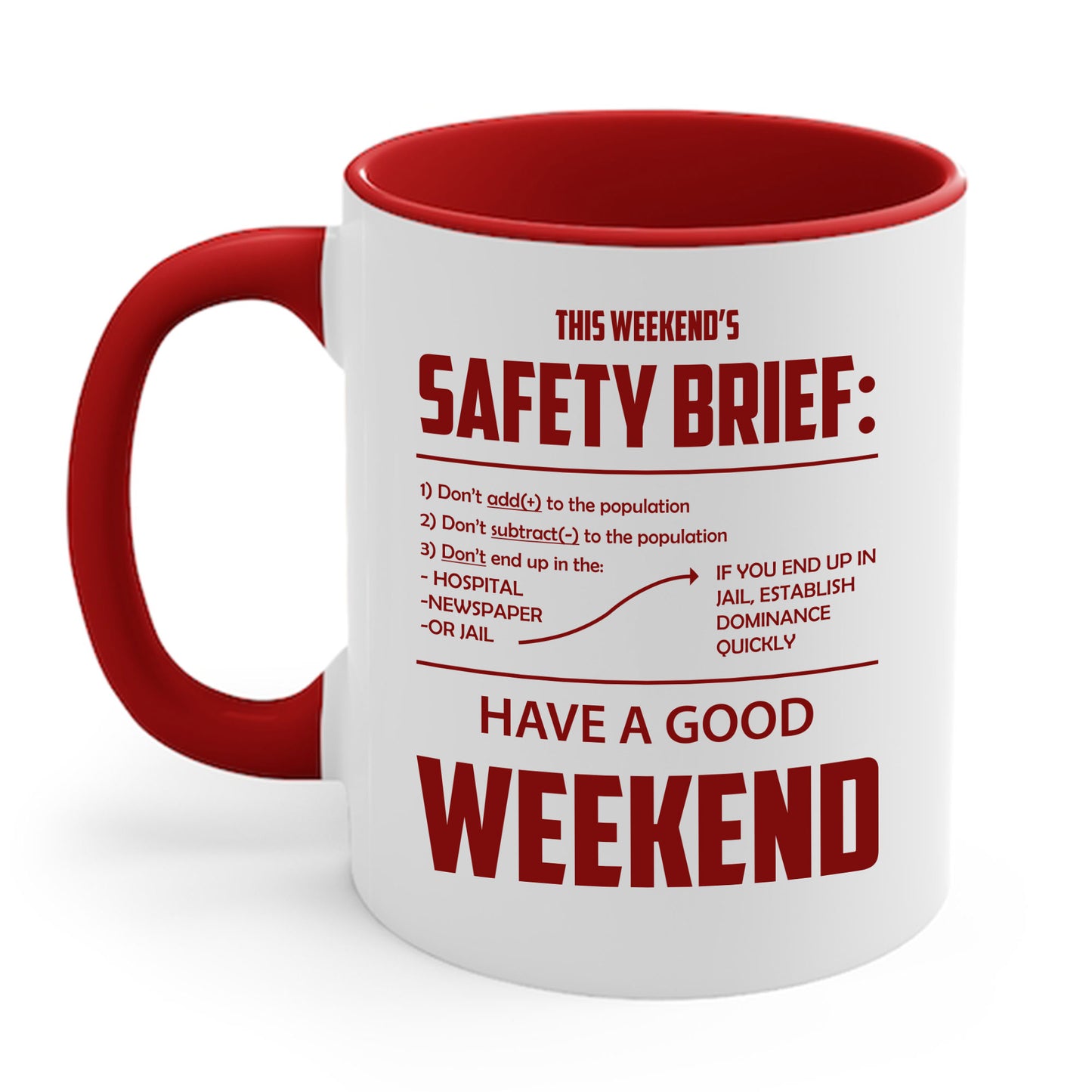 Funny This weekend's SAFETY BRIEF Coffee Mug For Men Women