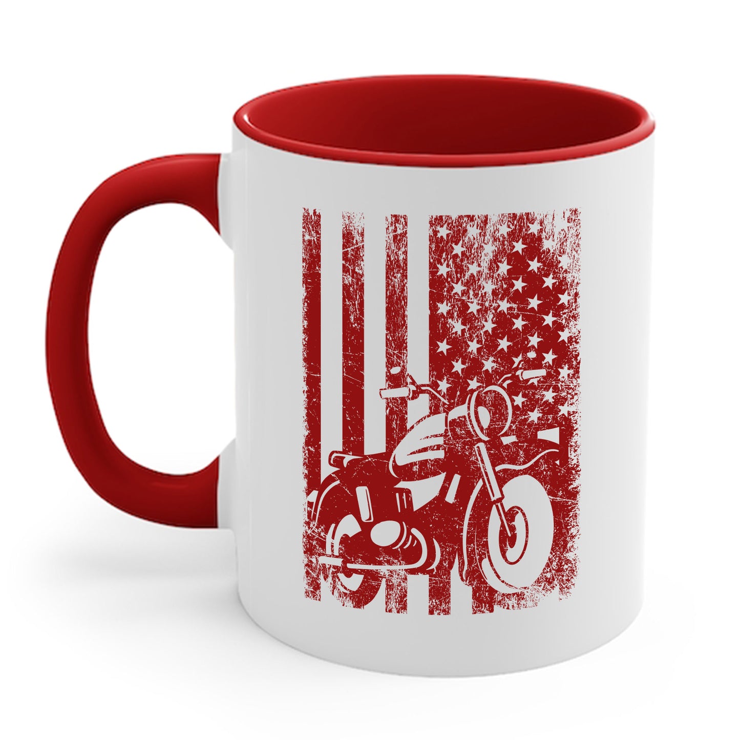 Motorcycle USA Flag Retro Viintage Biker Motercross Coffee Mug For Bikers