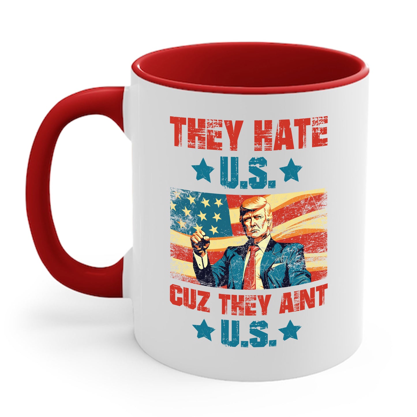 They Hate Us Cuz They Ain't Us Funny Trump 4th Of July 2024 Coffee Mug For Men Women