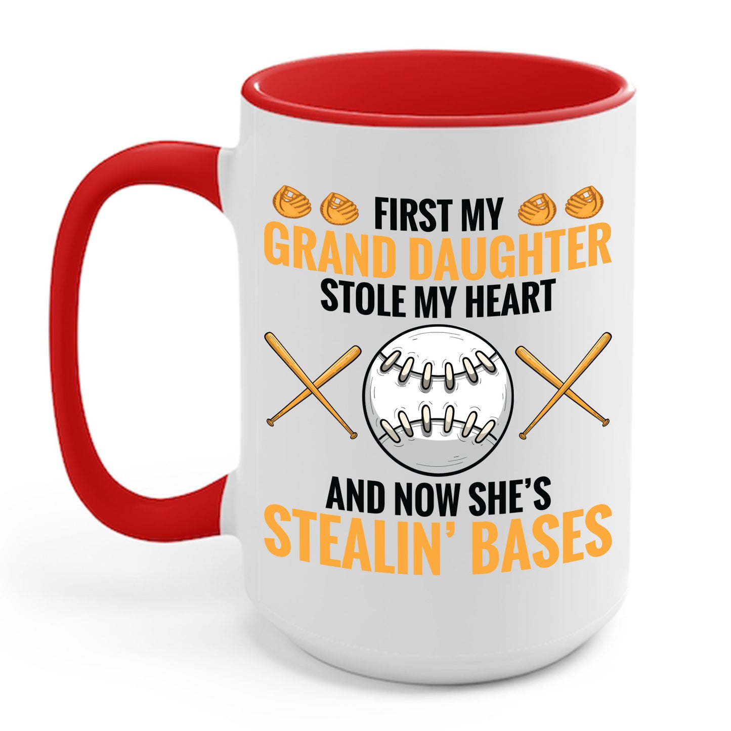 My Granddaughter Plays Softball Baseball Funny Grandparent Coffee Mug For Men Women