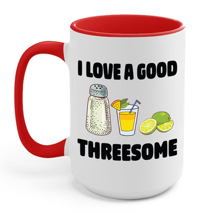 Funny Salt Lime Tequila Threesome Bartender Bar Drink Adult Humour Coffee Mug