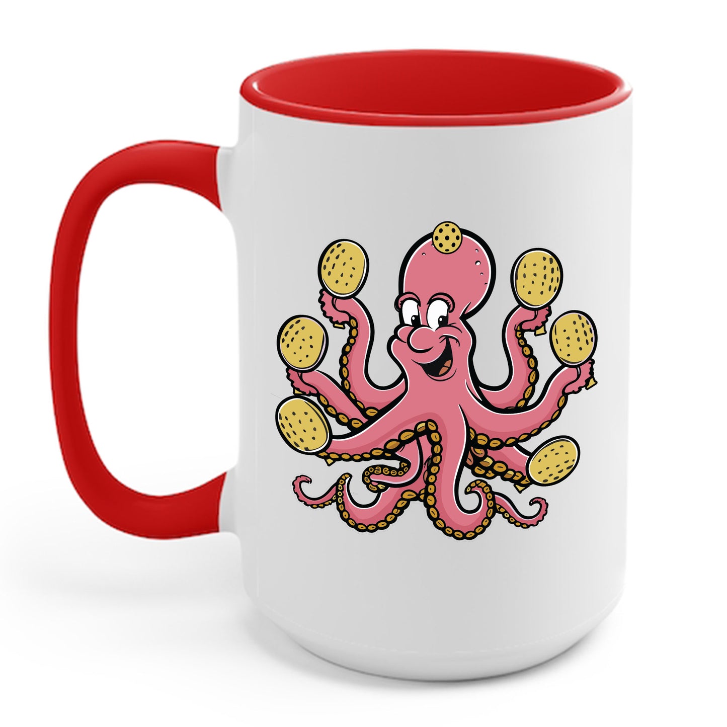 Funny Pickleball Octopus, Cool Pickleball Art For Men Women Paddle Coffee Mug