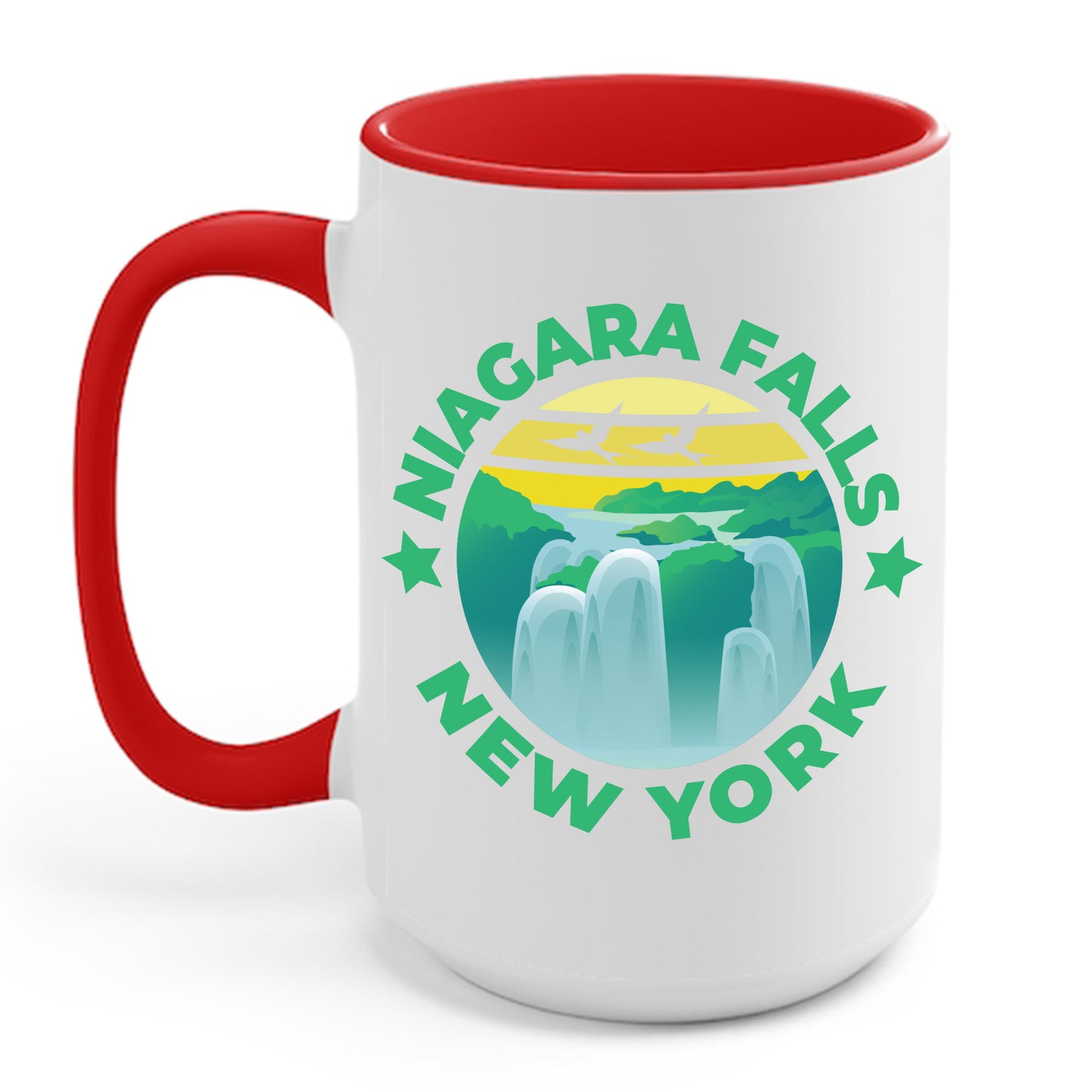 Niagara Falls New York NY Vintage Nautical Waves Coffee Mug For Men Women