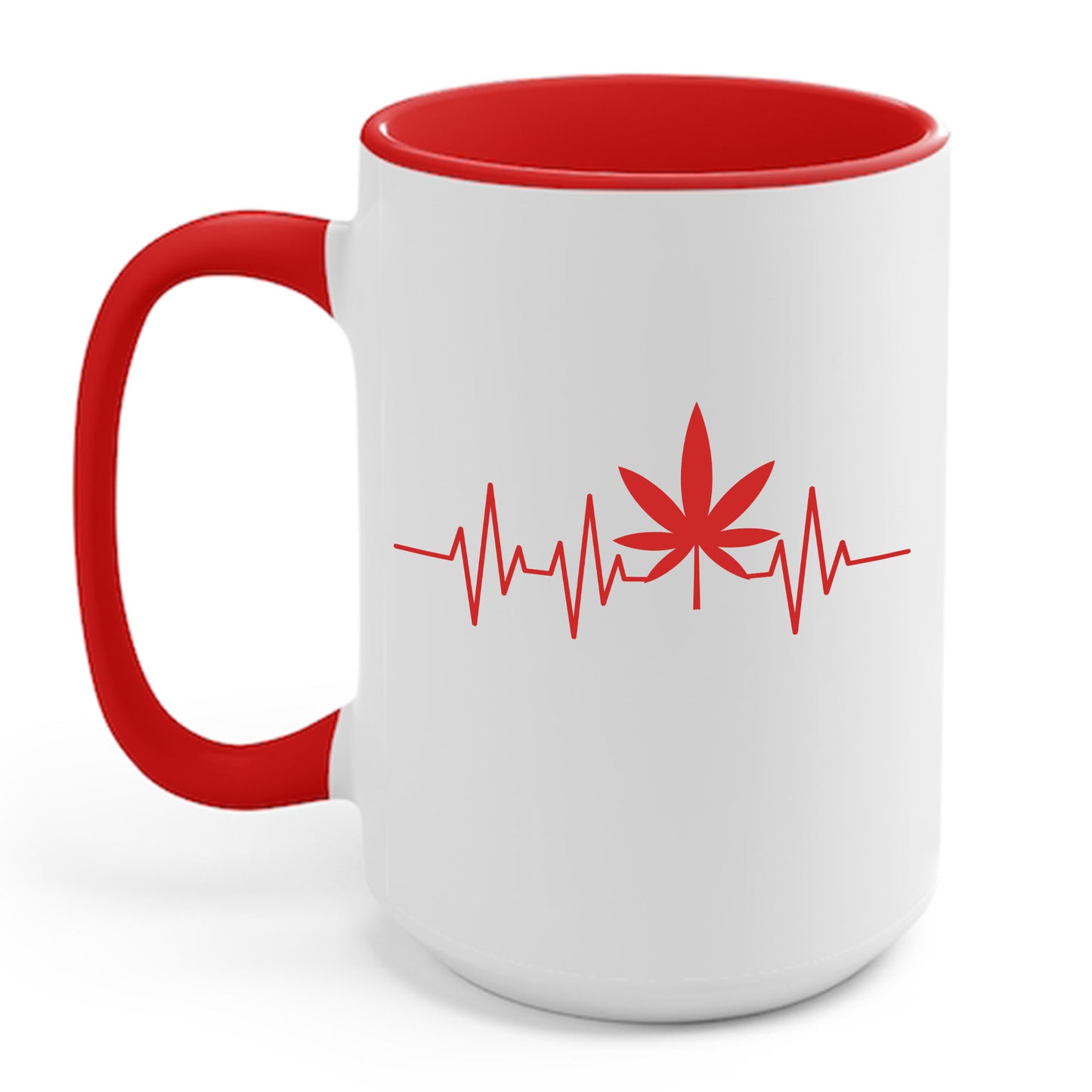 Funny Weed Cannabis Marijuana Leaf Heartbeat Stoner Tie Dye Coffee Mug For Men Women