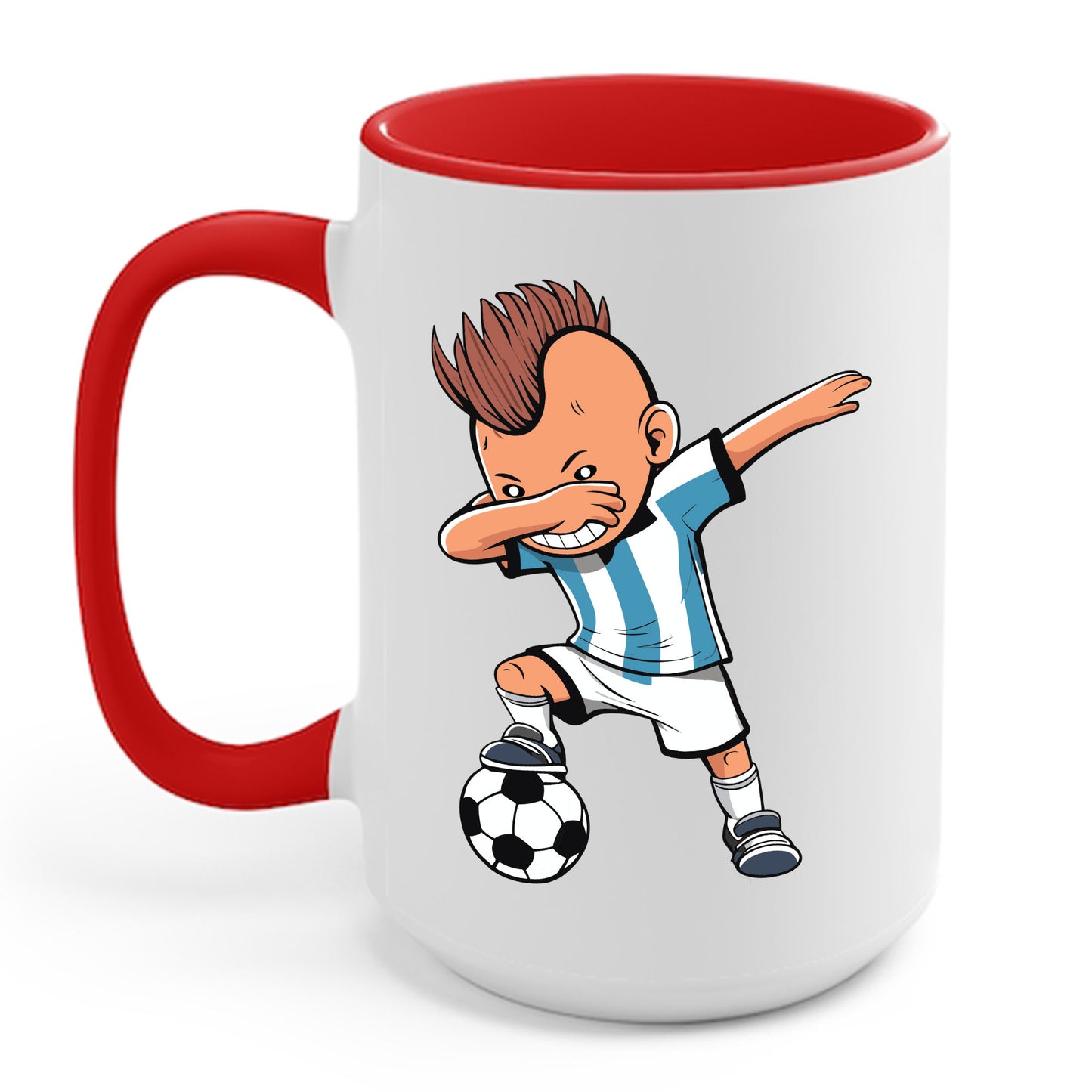 Funny Dabbing Soccer Argentina Jersey Mug, Dab Kids Boys Coffee Mug For Men Women Kids