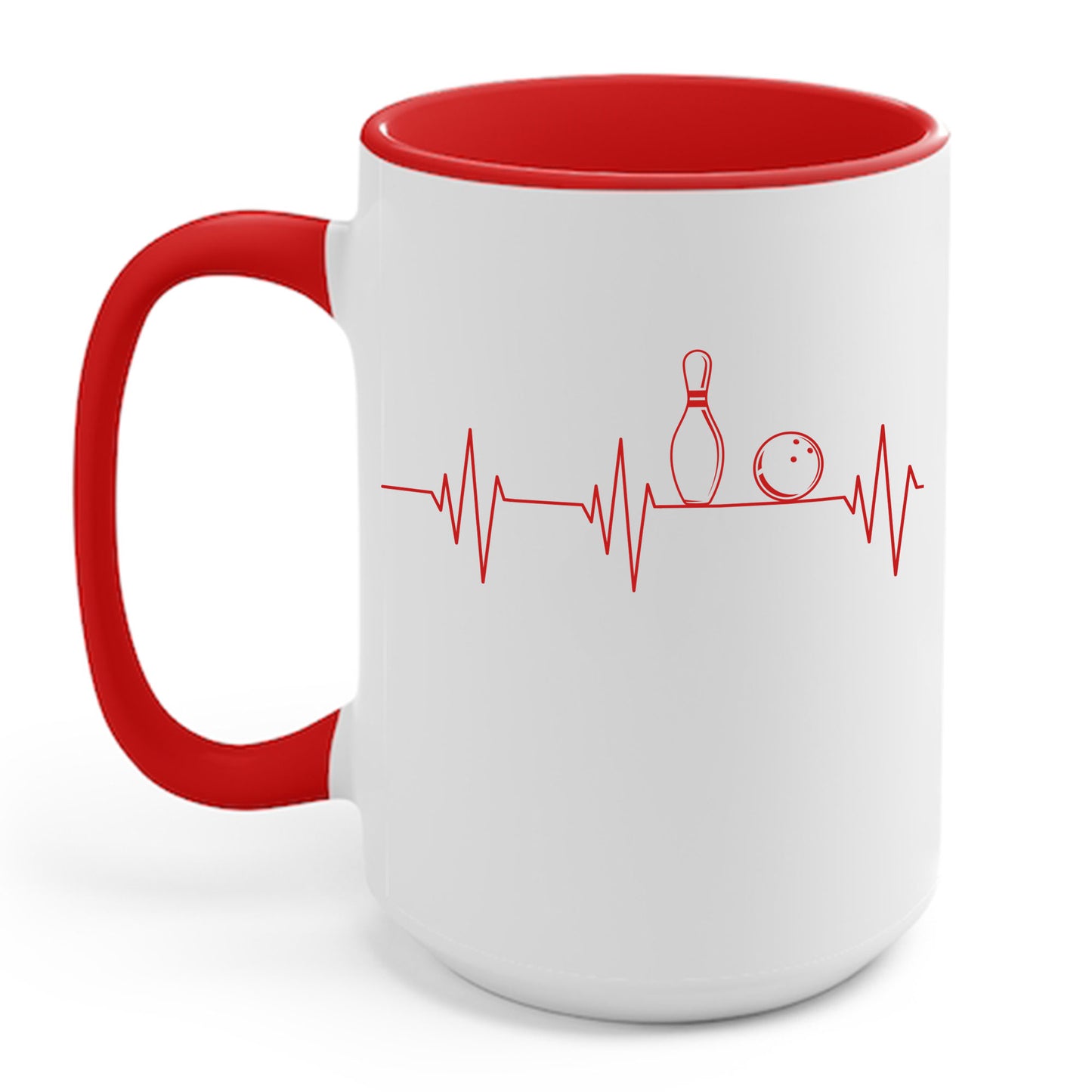 Funny Bowling Gift Cute EKG Bowlers League Coffee Mug For Men Women