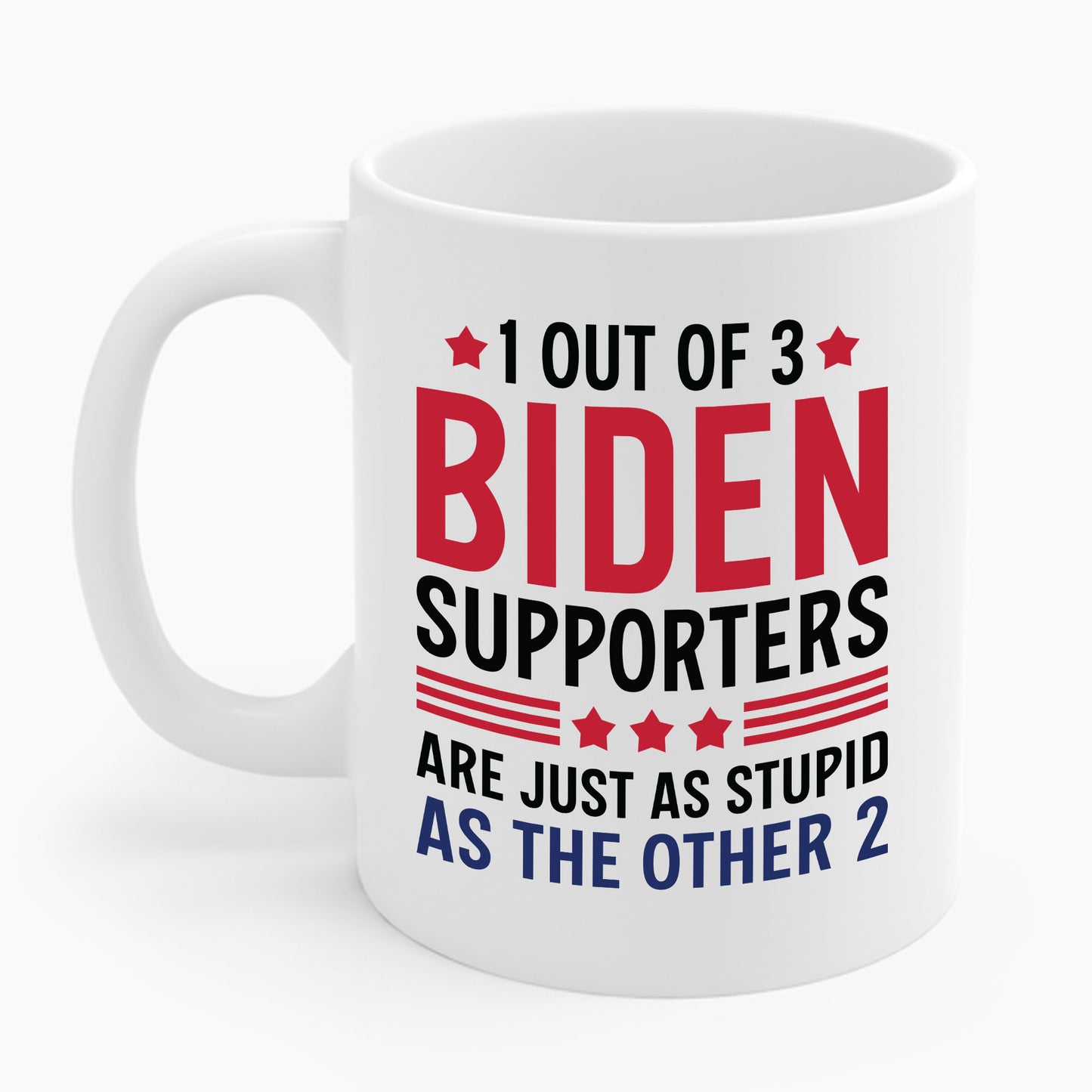 Funny 1 Out Of 3 Biden Supporters Are As Stupid As The Other 2 Anti Biden Coffee Mug