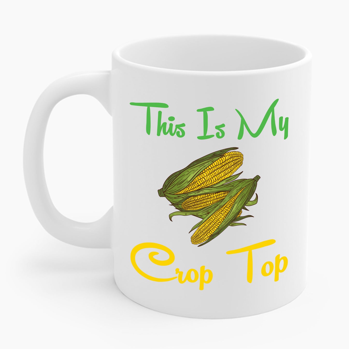 Funny This is my Crop Top Farmer Farming Corn Lover Pun Joke Coffee Mug