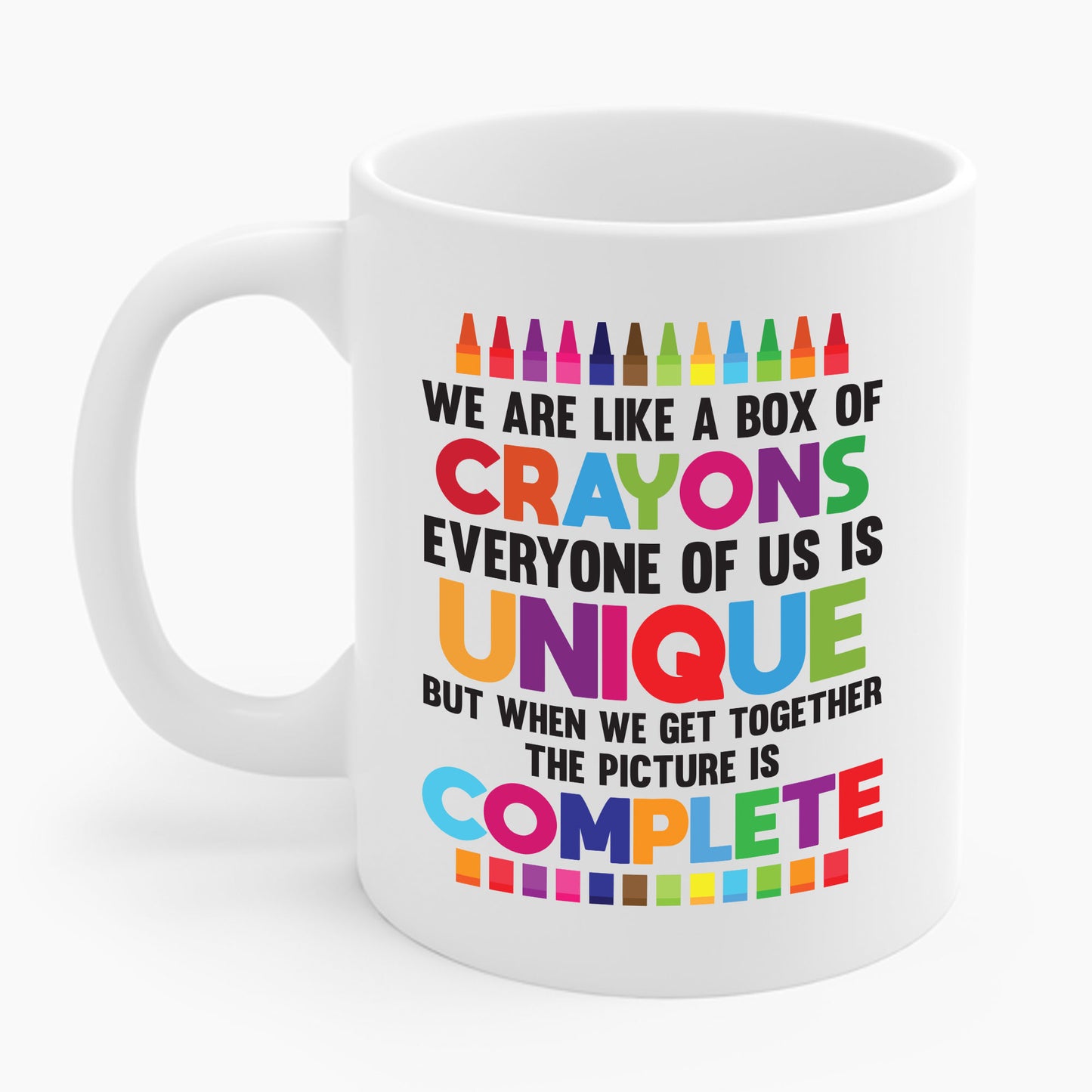 Funny Teacher We Are Like a Box of Crayons Back to School Coffee Mug For Men Women Kids