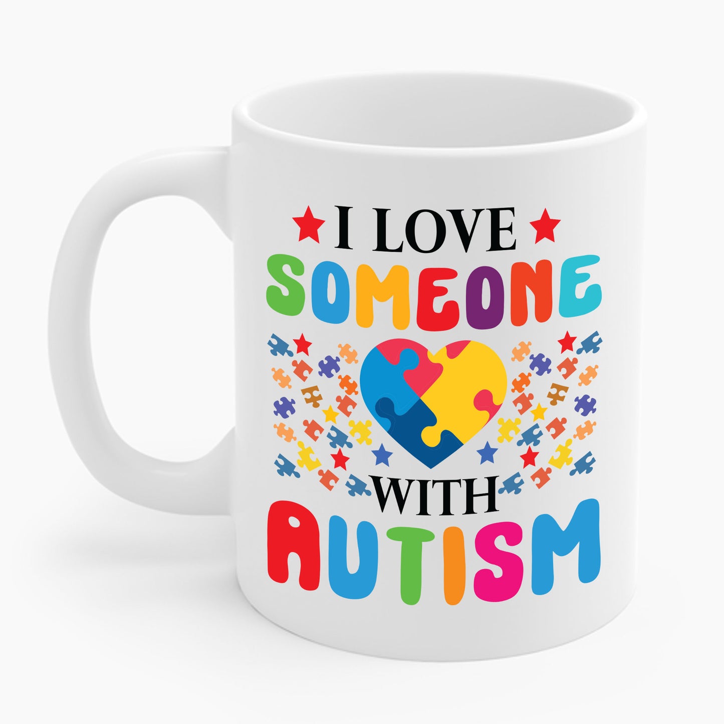 Funny I Love Someone with Autism Awareness Coffee Mug For Men Women