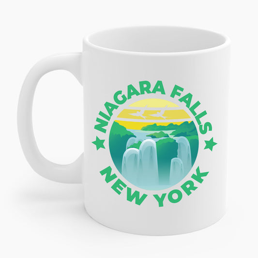 Niagara Falls New York NY Vintage Nautical Waves Coffee Mug For Men Women