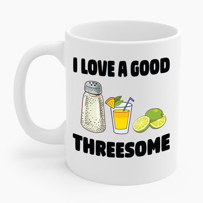 Funny Salt Lime Tequila Threesome Bartender Bar Drink Adult Humour Coffee Mug