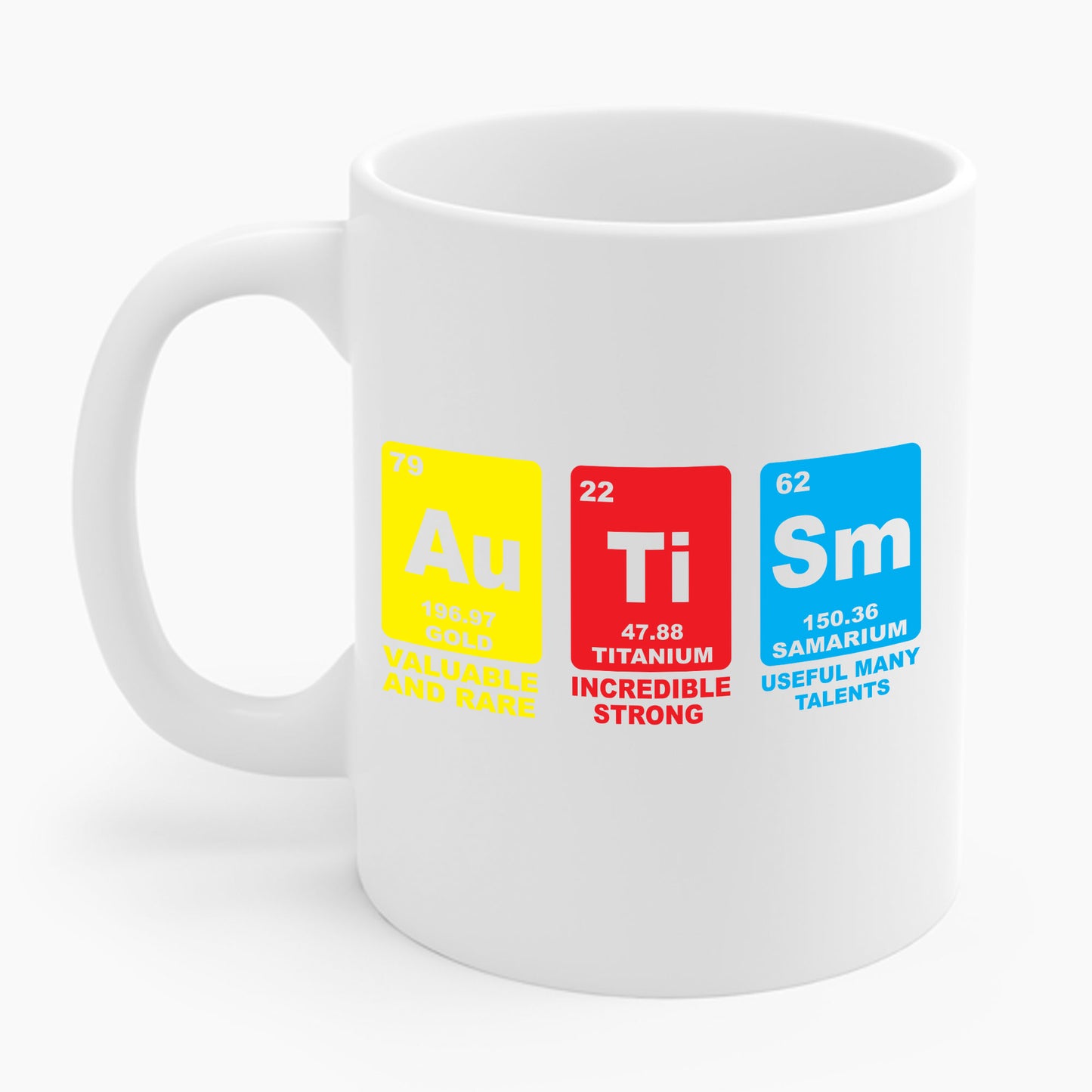 Autism Awareness Women Men Kids Elements Periodic Table ASD Chemistry Coffee Mug