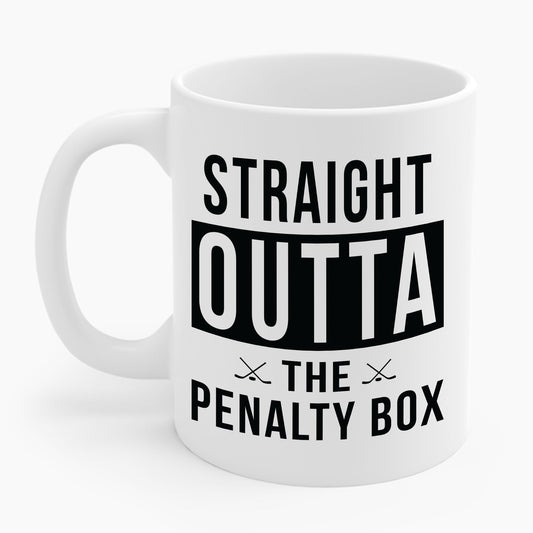 Funny Ice Hockey Straight Outta Penalty Box Coffee Mug For Men Women